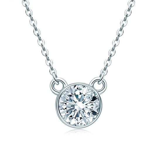 Trendy S925 Silver Necklace Chain with Moissanite Pendant for Women - Fashion Design Ins Style Silver Jewelry pendant necklace for women pendant necklace pendant necklace pendant design.