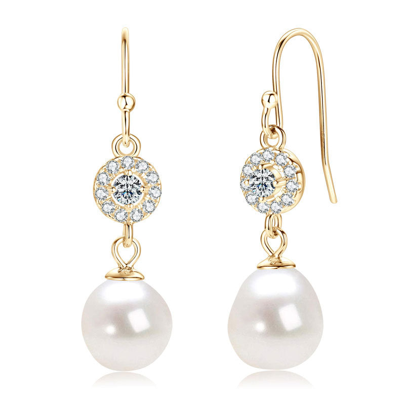 Exquisite Natural Freshwater Pearl Baroque Earrings for Women Luxury S925 Silver Jewelry Elegant Girls Gifts