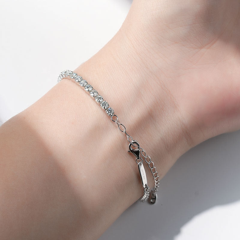 Exquisite Women's Fashion Jewelry: Personalized S925 Silver Moissanite Bracelet for Elegance and Style