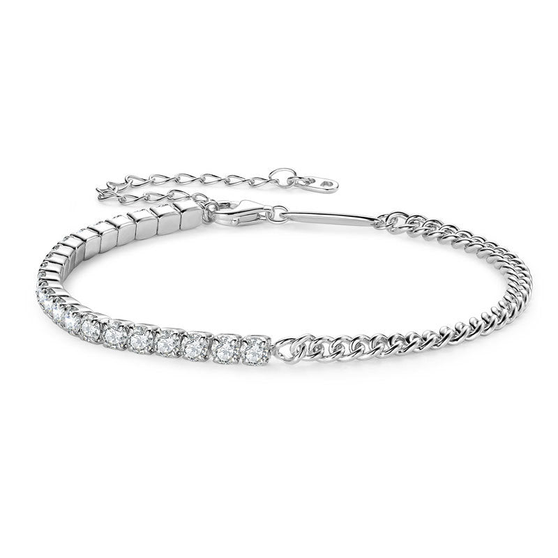 Exquisite Women's Fashion Jewelry: Personalized S925 Silver Moissanite Bracelet for Elegance and Style