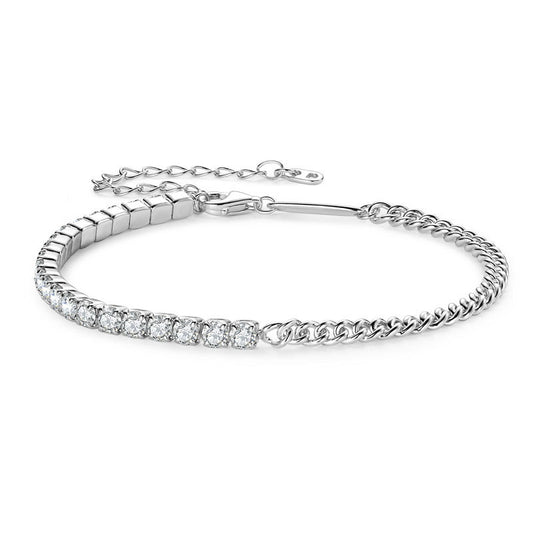 Exquisite Women's Fashion Jewelry: Personalized S925 Silver Moissanite Bracelet for Elegance and Style