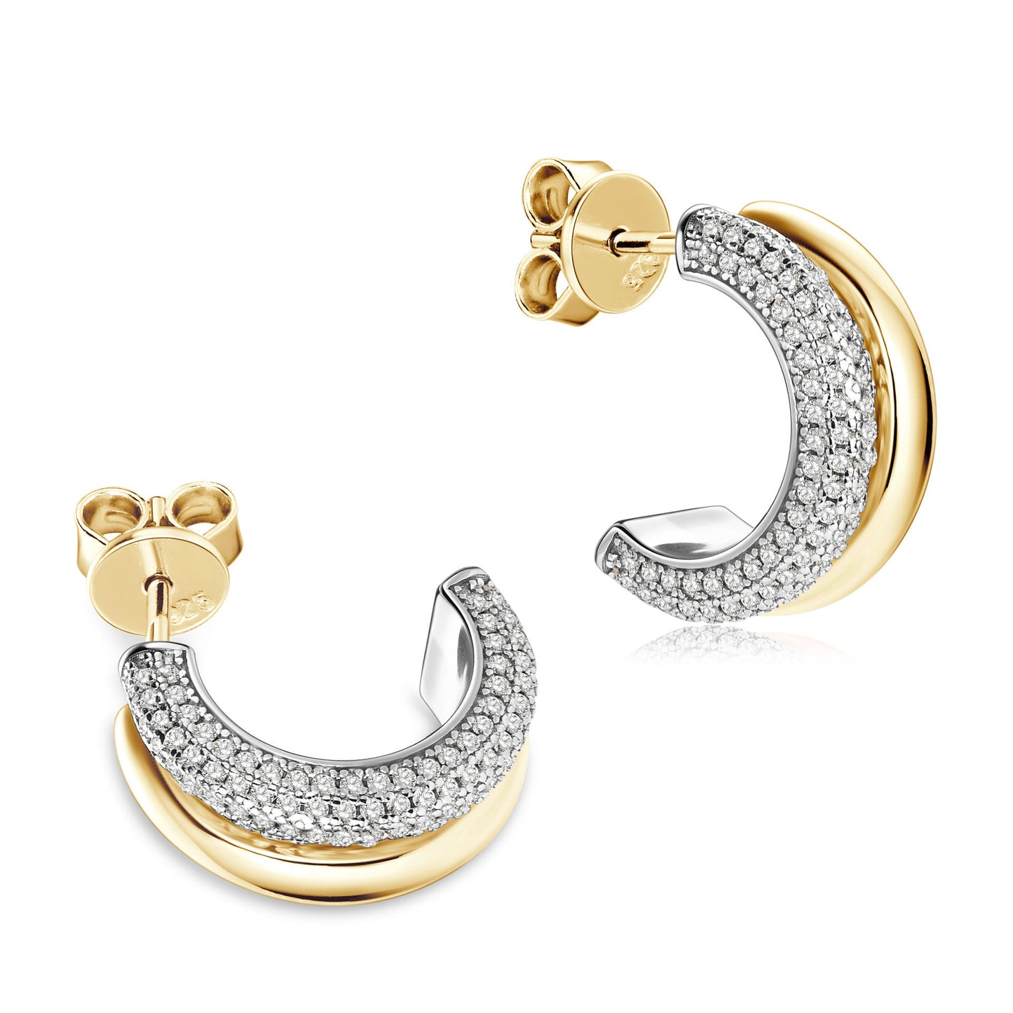 Fashionable C-Shaped Moissanite  Earrings for Women, New Light Luxury 925 Sterling Silver Studs  Earrings Design