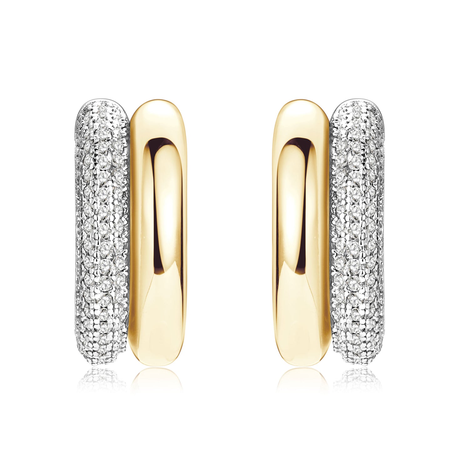 Fashionable C-Shaped Moissanite  Earrings for Women, New Light Luxury 925 Sterling Silver Studs  Earrings Design