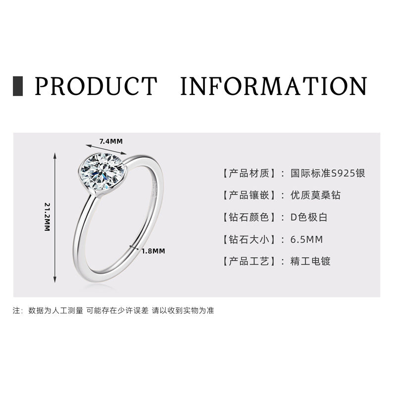 Stunning Moissanite Rings for Classic Silver Jewelry with Six-Claw Moissanite Proposal Ring Valentine's Day Gift: Gorgeous Ring in Sterling Silver.