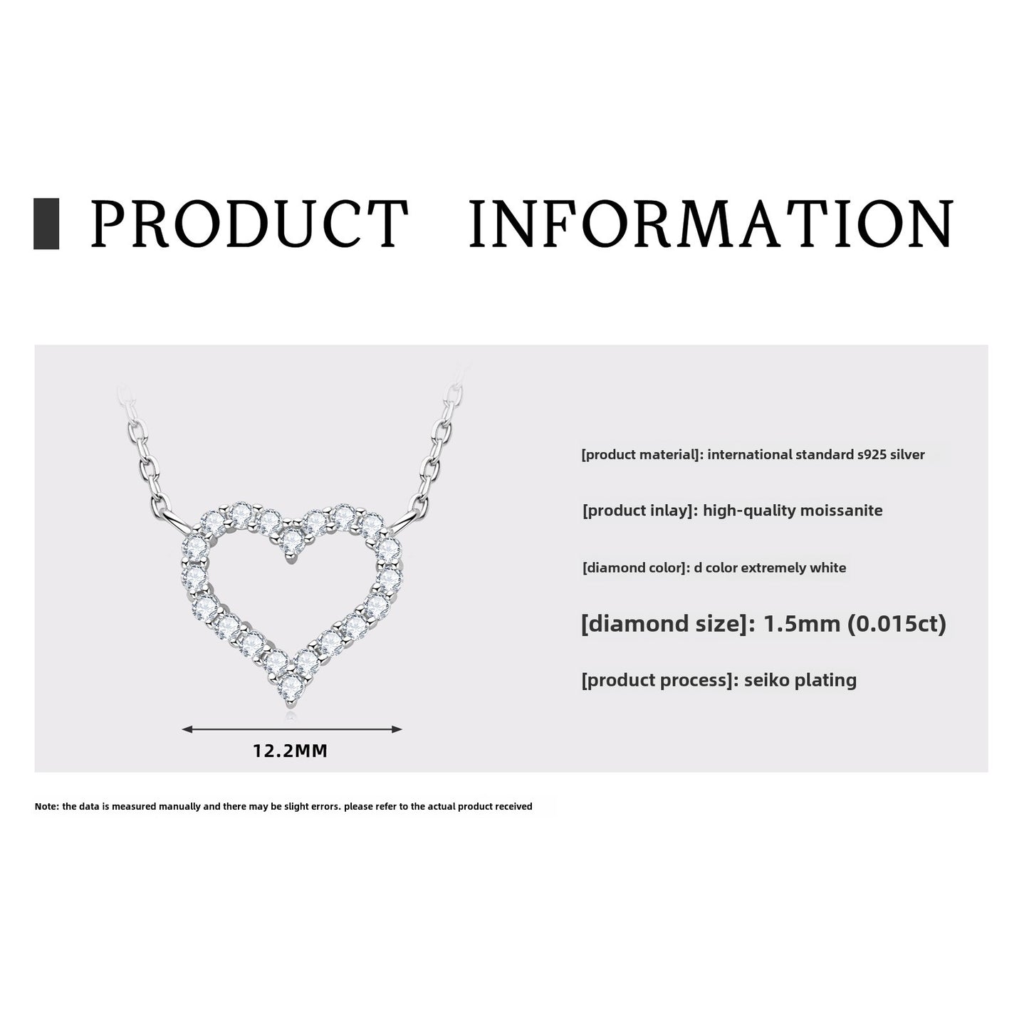 Fashion Design  Jewelry for Women Moissanite Pendant Necklace New Ladies S925 Sterling Silver Chain  Necklace Length 45cm.