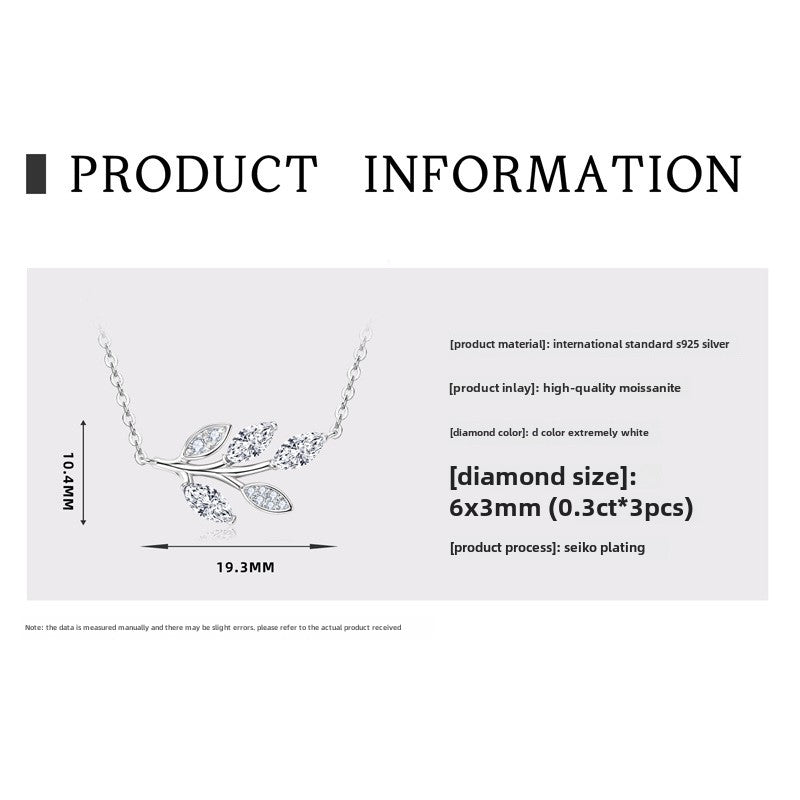 Fashion Design  Jewelry for Women Moissanite Pendant Necklace New Ladies S925 Sterling Silver Chain  Necklace Length 45cm.