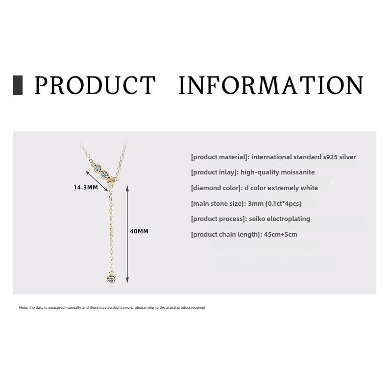 Stunning Moissanite S925 Silver Necklace, Light Luxury Starry Sky Pendant Necklaces for Fashion-forward Women