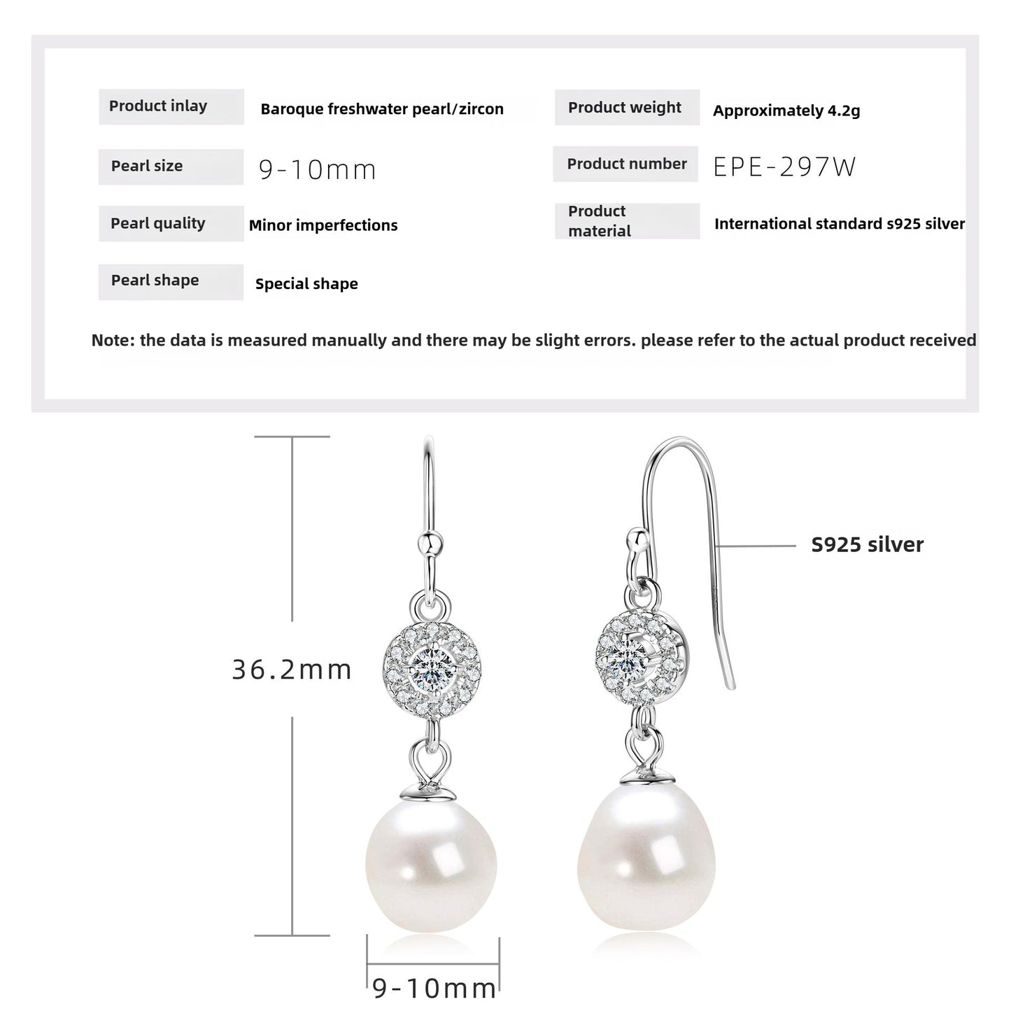 Exquisite Natural Freshwater Pearl Baroque Earrings for Women Luxury S925 Silver Jewelry Elegant Girls Gifts