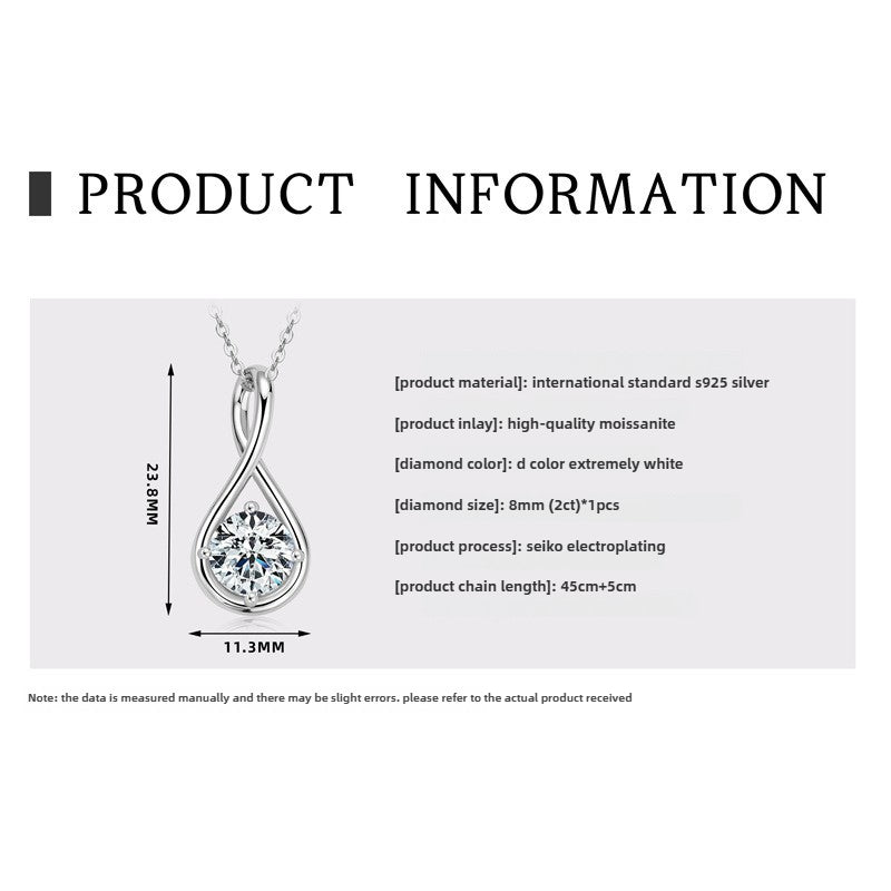 Fashion Ladies Jewelry: Four Leaf Clover Moissanite Pendant Necklace in S925 Silver Plated with K18 Gold for Girls.