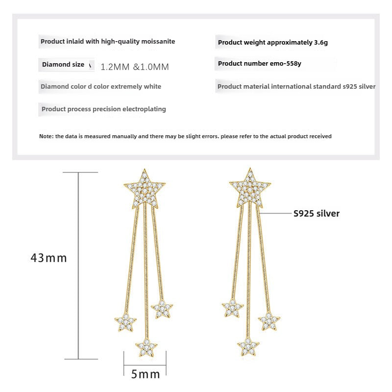Stunning Moissanite S925 Silver Necklace, Light Luxury Starry Sky Pendant Necklaces for Fashion-forward Women