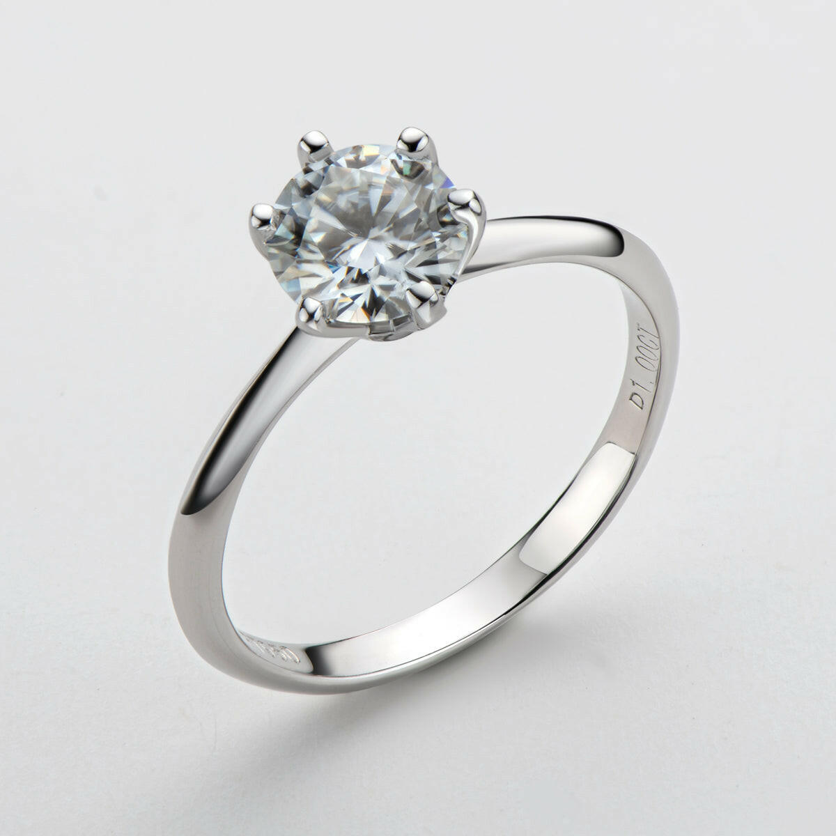 Classic Ladies Jewelry Six-claw Personalized Moissanite Ring S925 Sterling Silver Plated 18k Gold,rings for Women Pack Jewelry Gift Size 4-10.