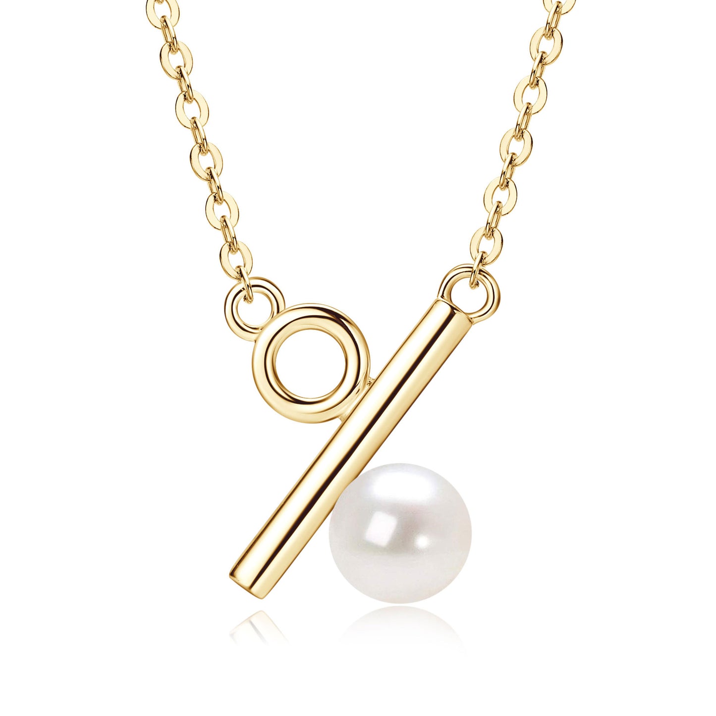 Elegant Ladies Fashion S925 Sterling Silver Natural Freshwater Pearl Necklace Collarbone Chain Gift