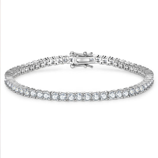 Luxurious Mozambican Diamond Full Diamond Bracelet in High-end S925 Sterling Silver for Women, Exquisite Ins Jewelry
