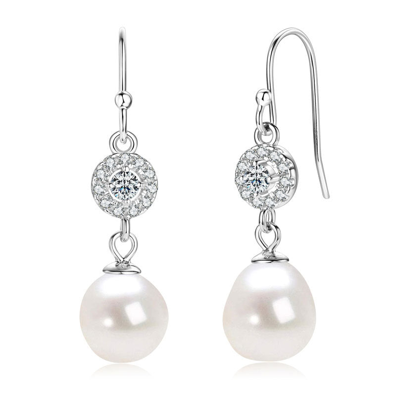 Exquisite Natural Freshwater Pearl Baroque Earrings for Women Luxury S925 Silver Jewelry Elegant Girls Gifts
