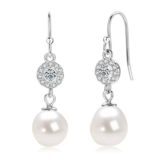 Exquisite Natural Freshwater Pearl Baroque Earrings for Women Luxury S925 Silver Jewelry Elegant Girls Gifts