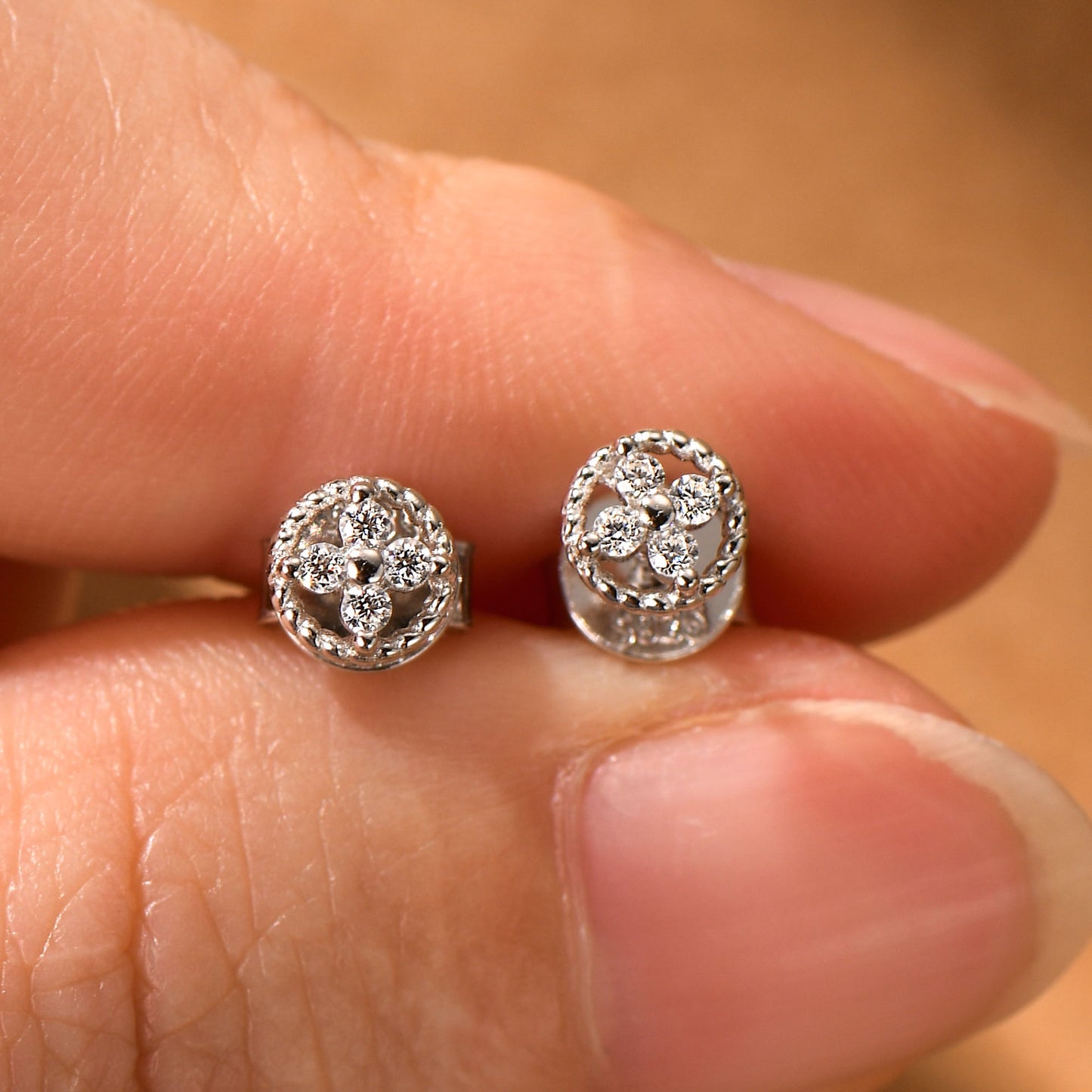 Four-leaf Clover Mozzarella Stud Earrings, Pick S925 Sterling Silver about Ring Earrings