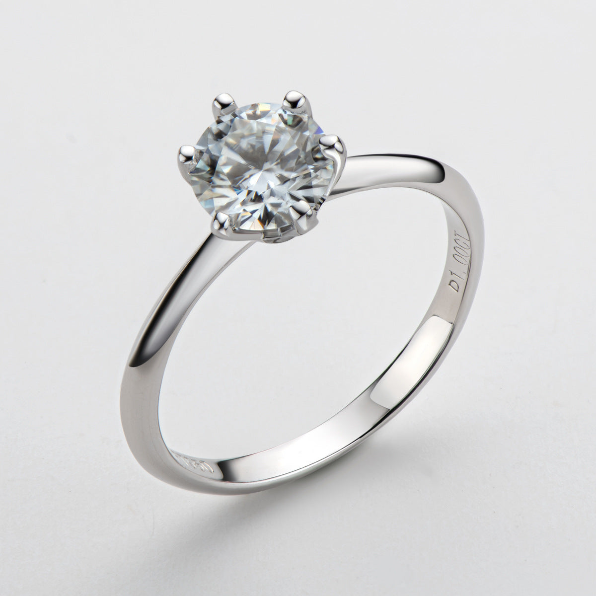 Stunning Moissanite Rings for Classic Silver Jewelry with Six-Claw Moissanite Proposal Ring Valentine's Day Gift: Gorgeous Ring in Sterling Silver.