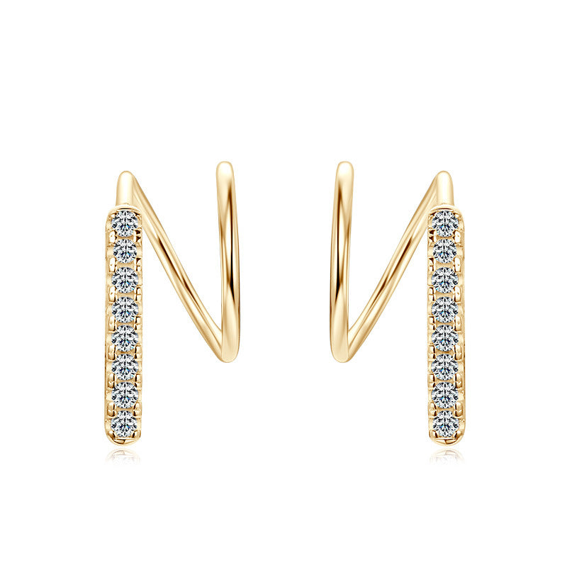 Exquisite Silver Earrings for Girls: New Rotating S925 Sterling Silver Stud Earrings with Shimmering Moissanite