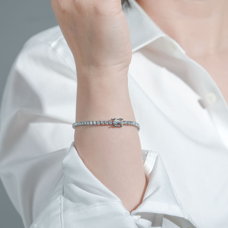 Luxurious Mozambican Diamond Full Diamond Bracelet in High-end S925 Sterling Silver for Women, Exquisite Ins Jewelry