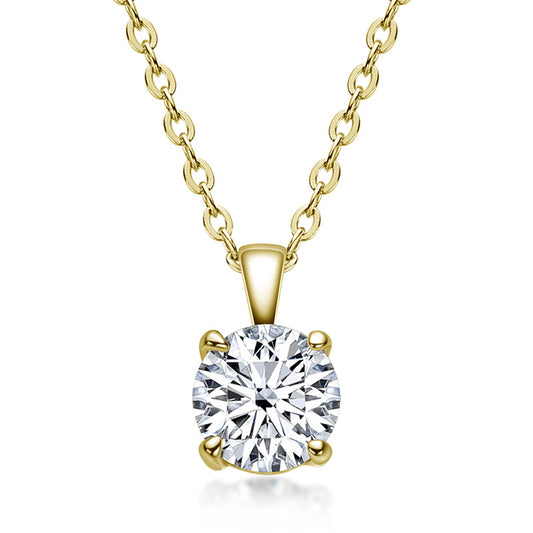 New Arrival! Fashion Ladies Moissanite Pendant Necklace S925 Sterling Silver Classic Four-Claw Necklace Girls Holiday Gift Silver Jewelry pendant necklace for women pendant pendant design silver jewelry jewelry jewelry for women.