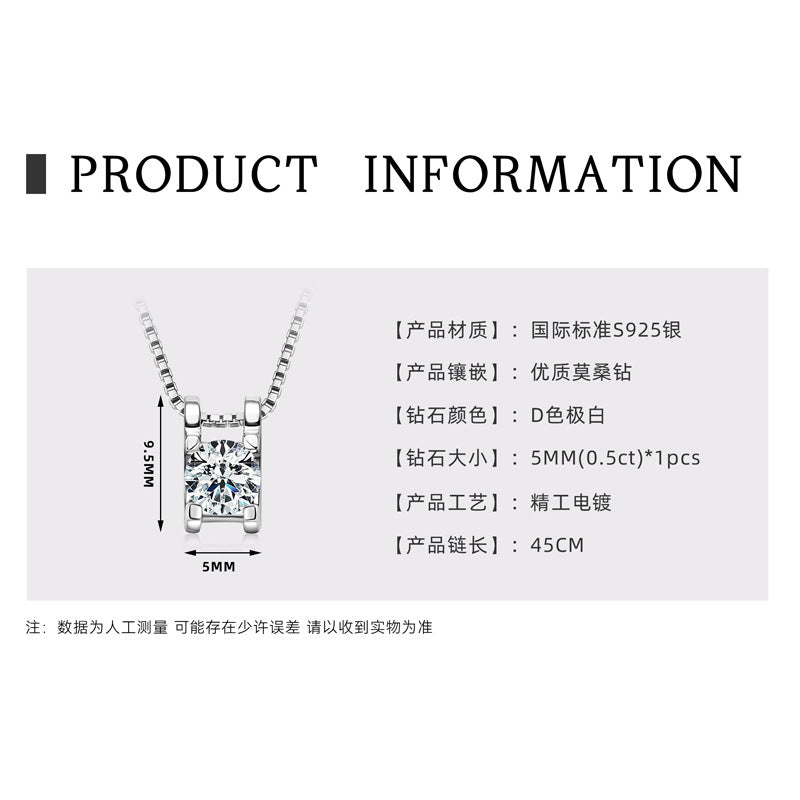 Fashion Ladies Jewelry: Four Leaf Clover Moissanite Pendant Necklace in S925 Silver Plated with K18 Gold for Girls - LovelyDomi