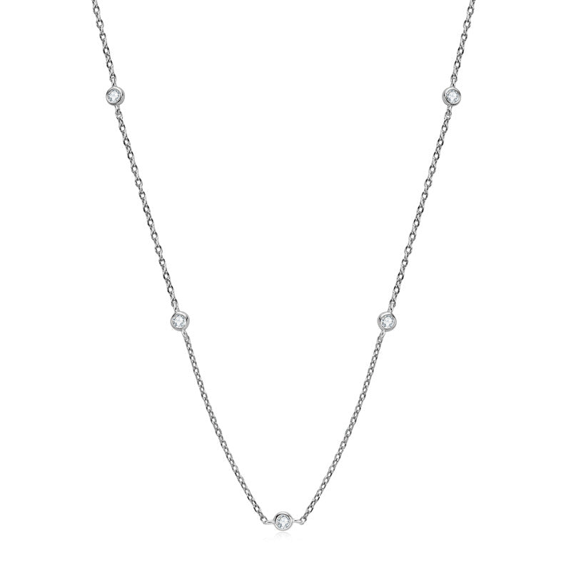 Fashion Ins Style Girls Silver Jewelry, Stylish Moissanite Pendant Necklace for Women with S925 Sterling Silver Gypsy Necklace.