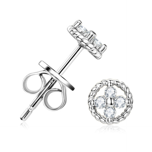 Four-leaf Clover Mozzarella Stud Earrings, Pick S925 Sterling Silver about Ring Earrings