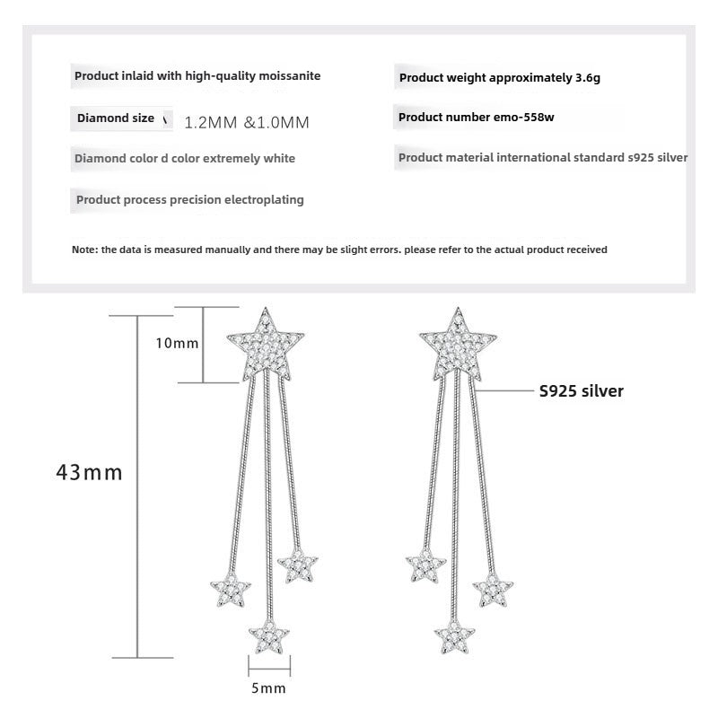 Stunning Moissanite S925 Silver Necklace, Light Luxury Starry Sky Pendant Necklaces for Fashion-forward Women