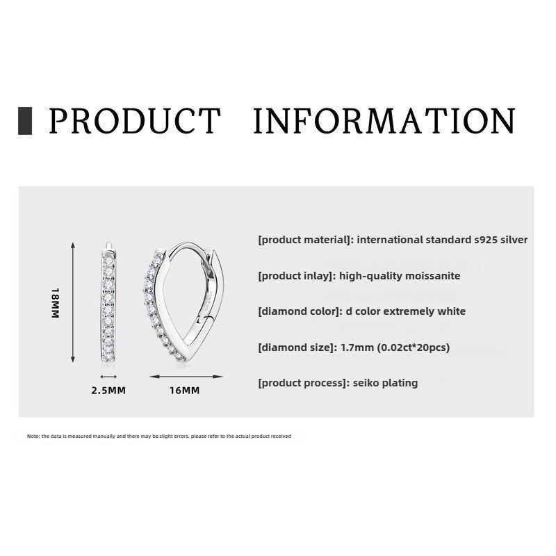 Exclusive S925 Silver Moissanite Earrings: Superior Quality Lightweight Luxury Girls' U-Shaped Ear Buckles