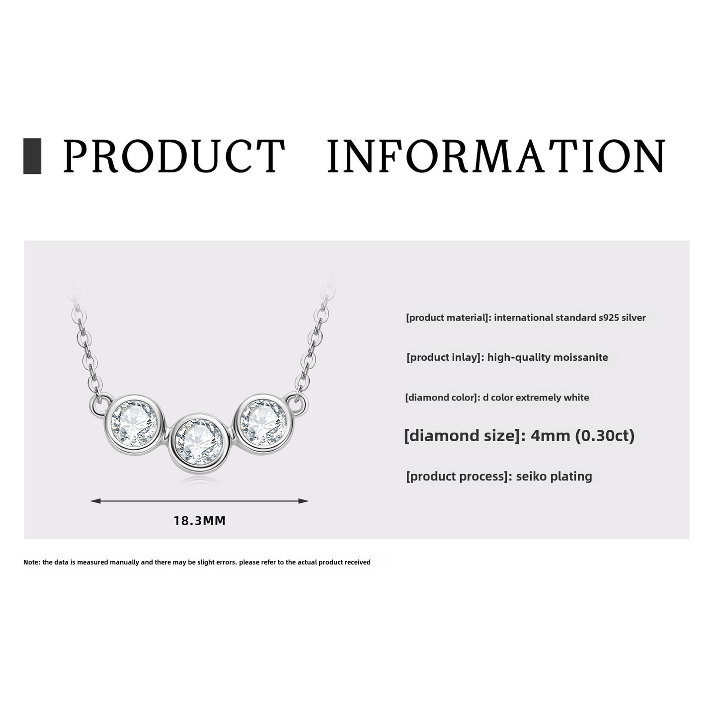 Fashion Design  Jewelry for Women Moissanite Pendant Necklace New Ladies S925 Sterling Silver Chain  Necklace Length 45cm.